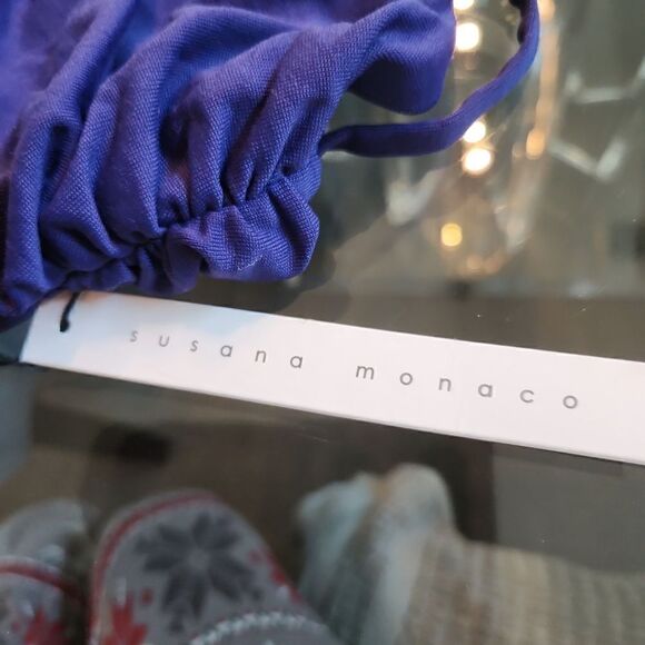 Susana Monaco Blue Cut Out Dress Size S NWT - Picture 4 of 5